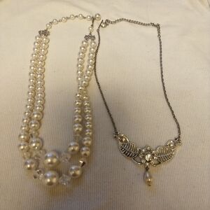 Two vintage hook latch necklaces